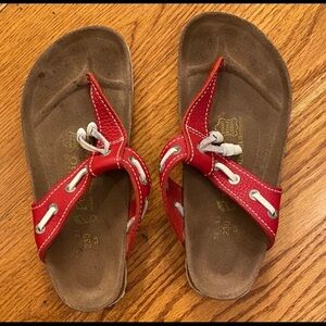 Birkenstocks || Red Pappillio Thong Sandals; L9 M7